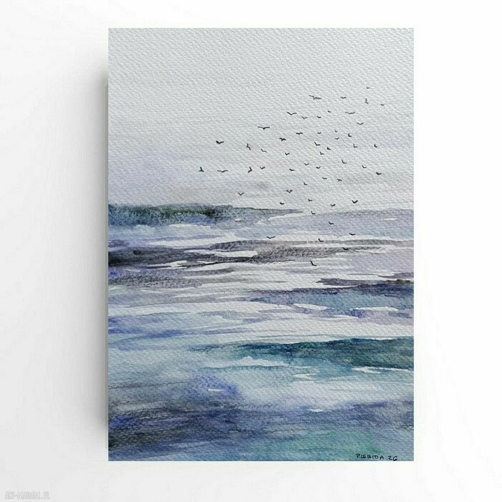 Akwarela „Morze” 24x18 cm - oryginalna praca do wnętrz