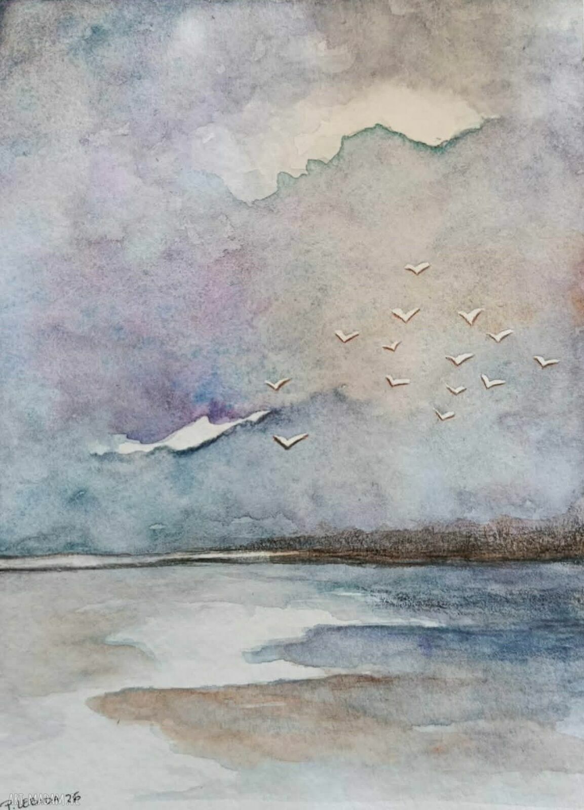 Morze - oryginalna akwarela 24 x 18 cm (bez oprawy)