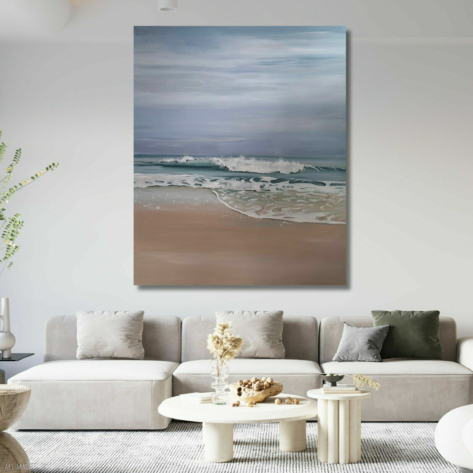 Morze Bałtyckie obraz olejny 100x120 cm, ręcznie malowany pejzaż morski