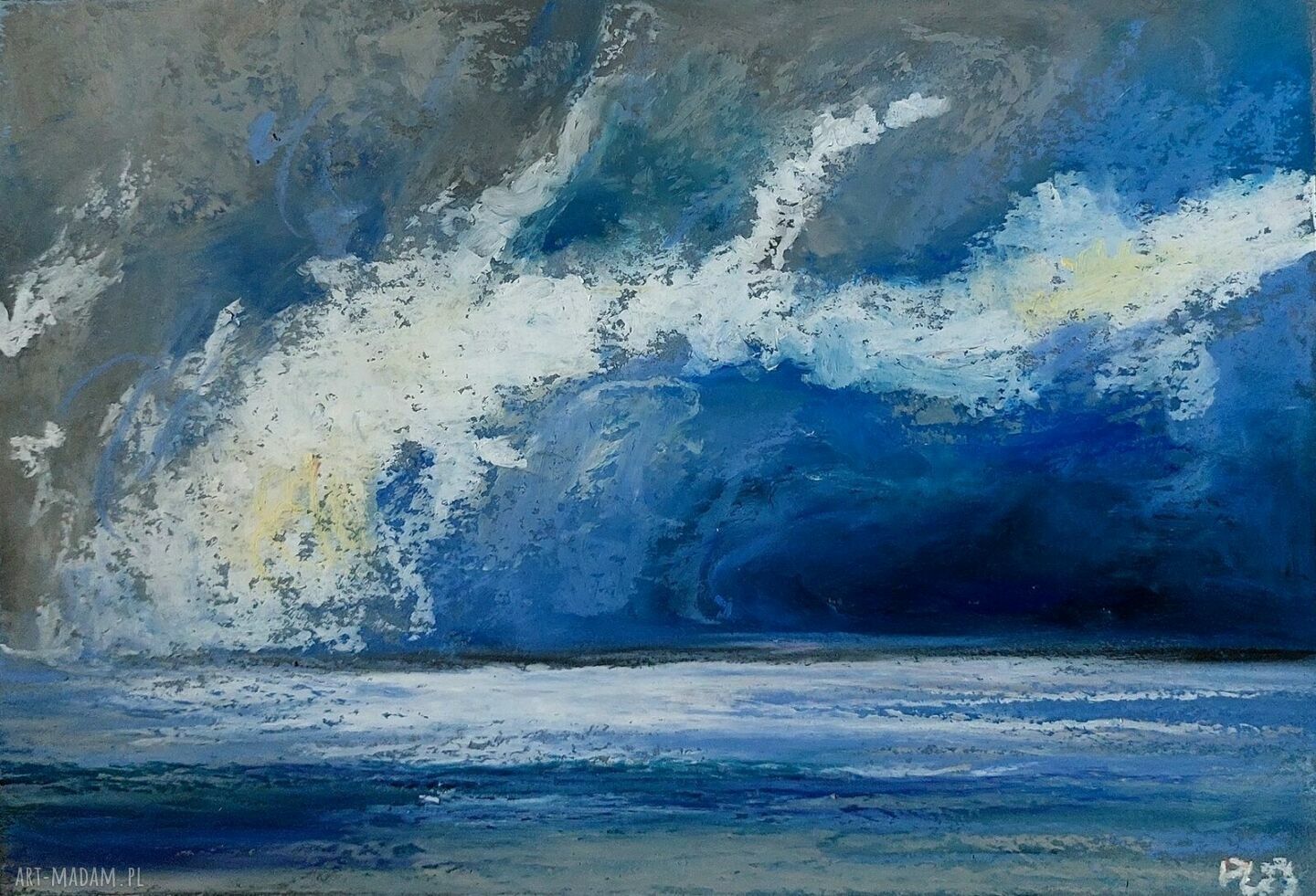 Morze - komplet 2 prac pastelami olejnymi A5