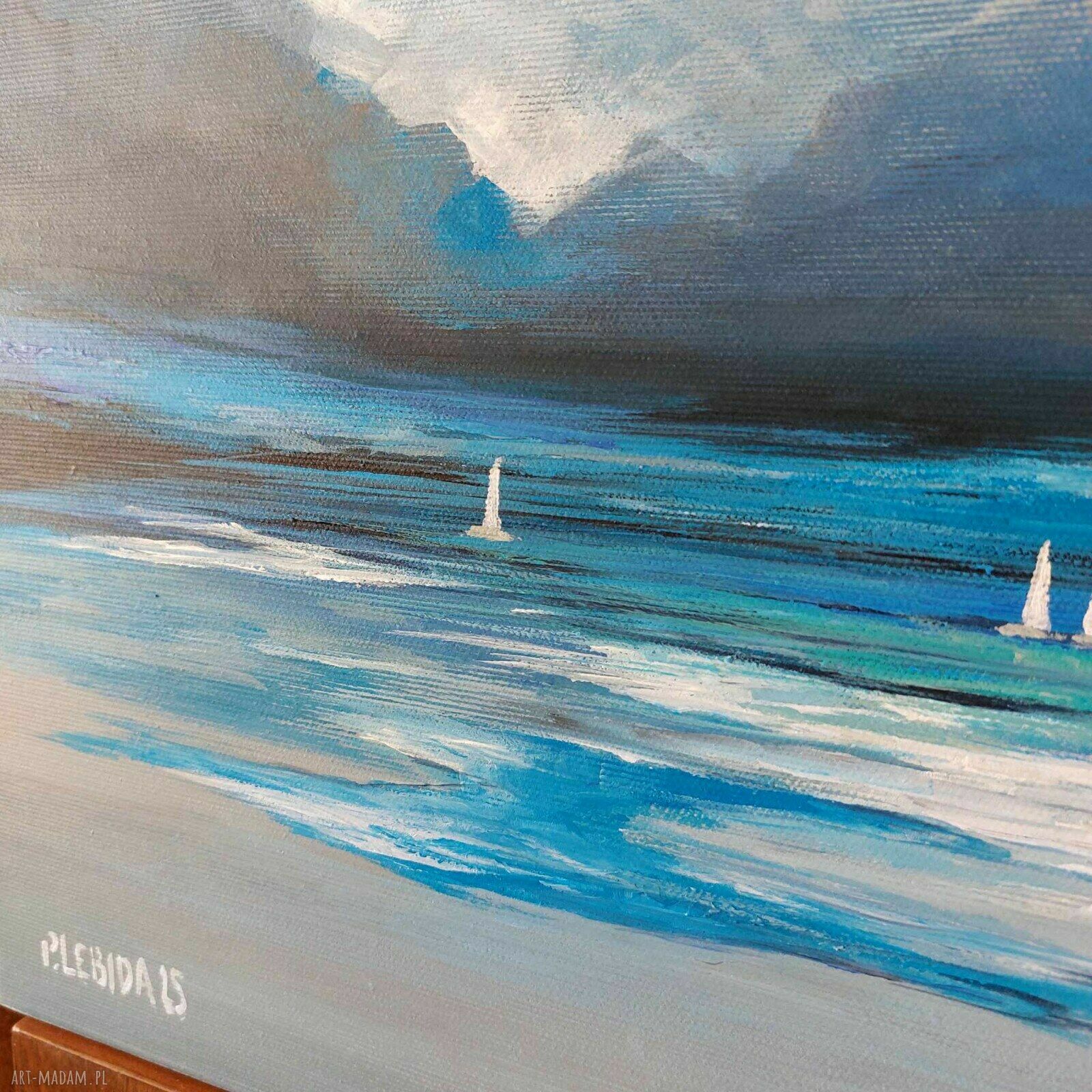 Morze - obraz akrylowy 40x40 cm na płótnie, gotowy do zawieszenia