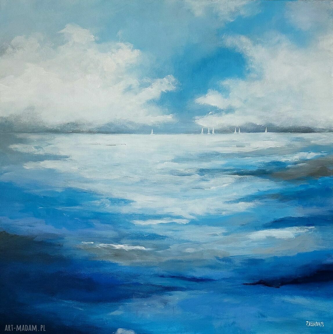 Morze - obraz akrylowy 60x60 cm w kwadracie