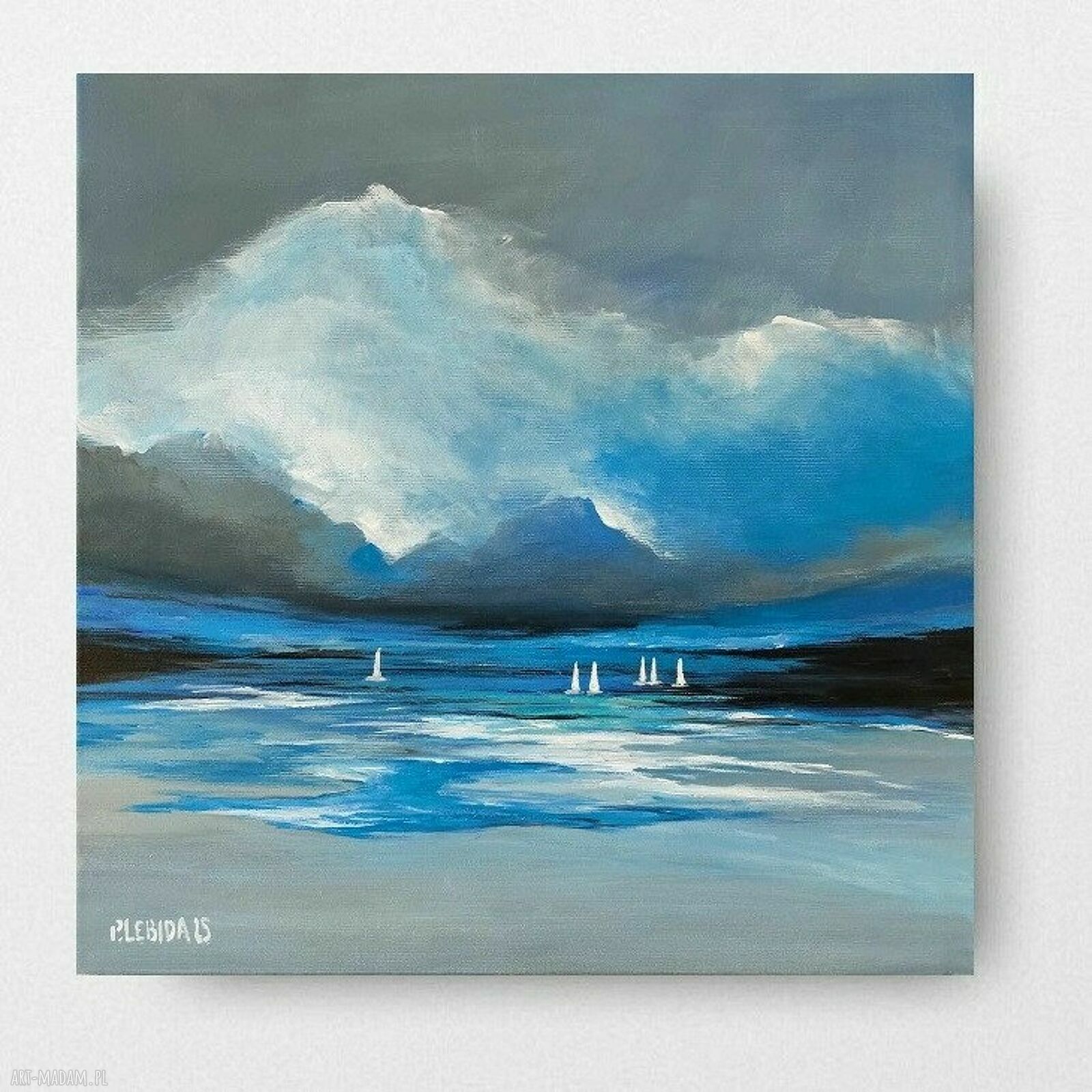 Morze - obraz akrylowy 40x40 cm na płótnie, gotowy do zawieszenia
