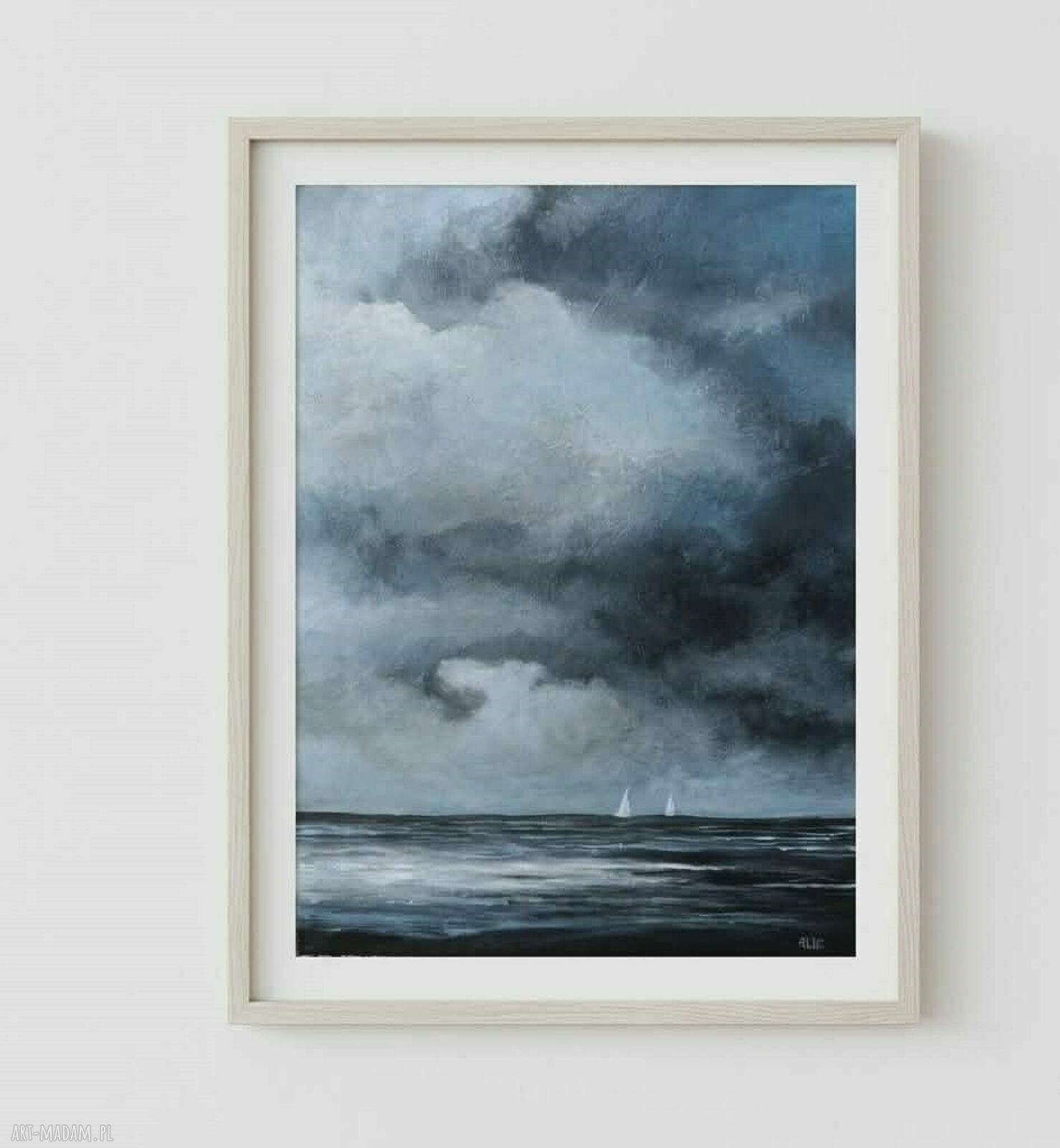 Morze - ręcznie malowany obraz akrylowy 40 x 30 cm