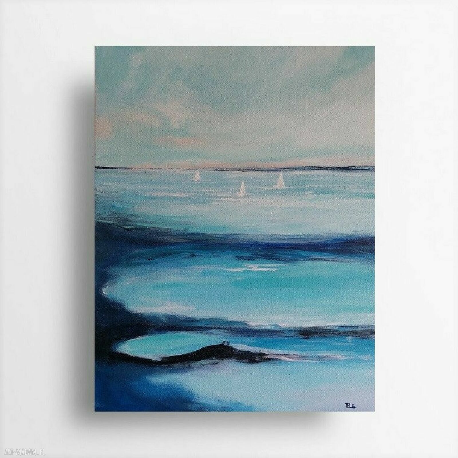 Obraz akrylowy „Morze” 40 x 30 cm - ręcznie malowany, gotowy do powieszenia
