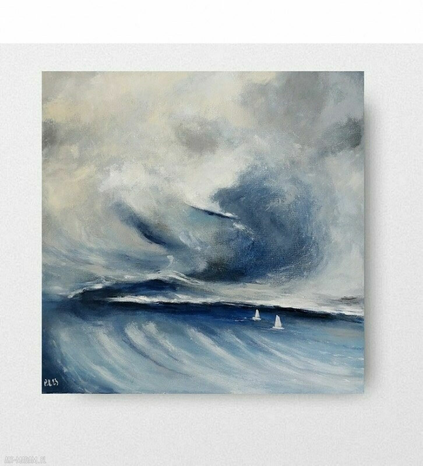 Obraz akrylowy „Morze” 40x40 cm - kwadratowy, sygnowany i gotowy do powieszenia