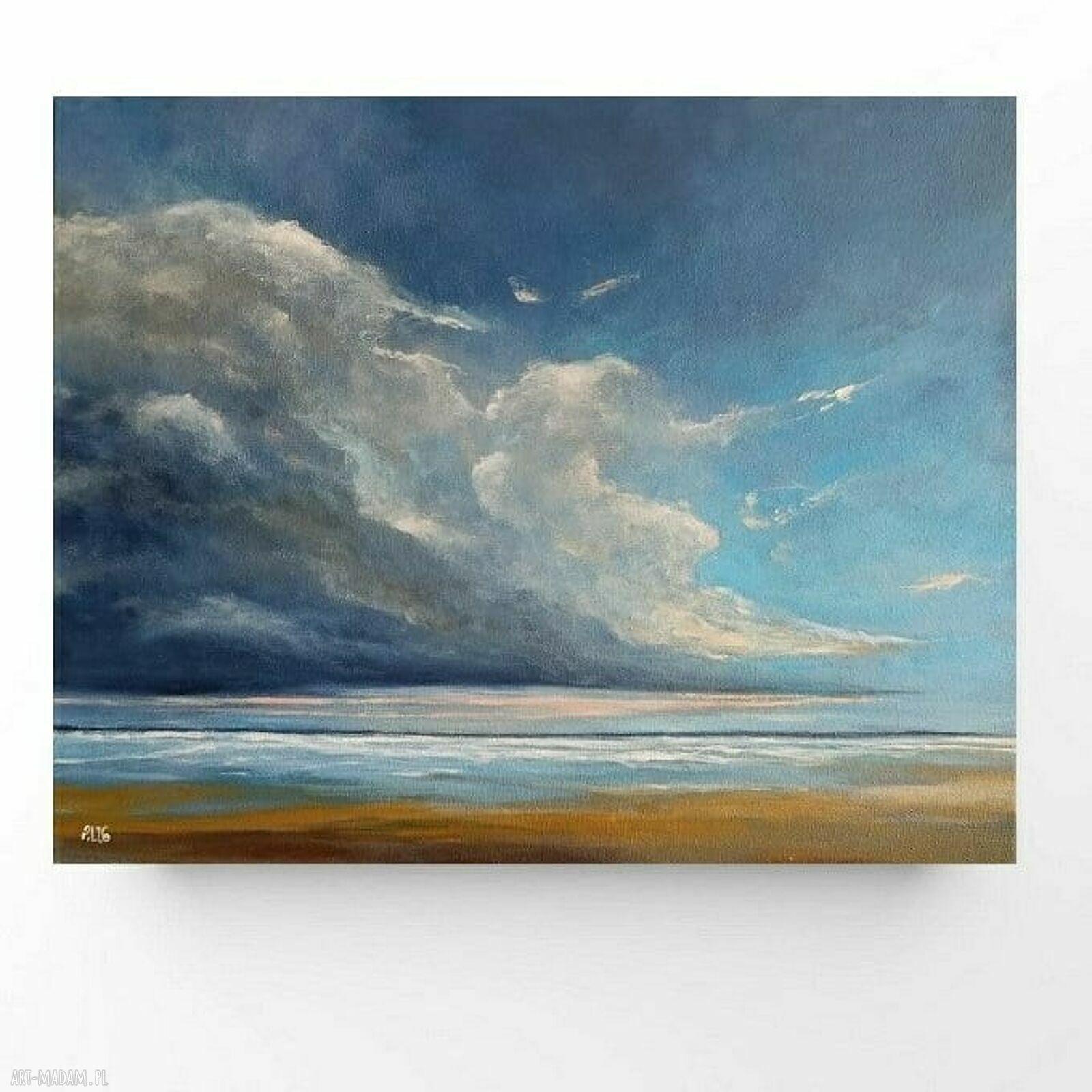 Morze - ręcznie malowany obraz akrylowy 40x50 cm gotowy do powieszenia