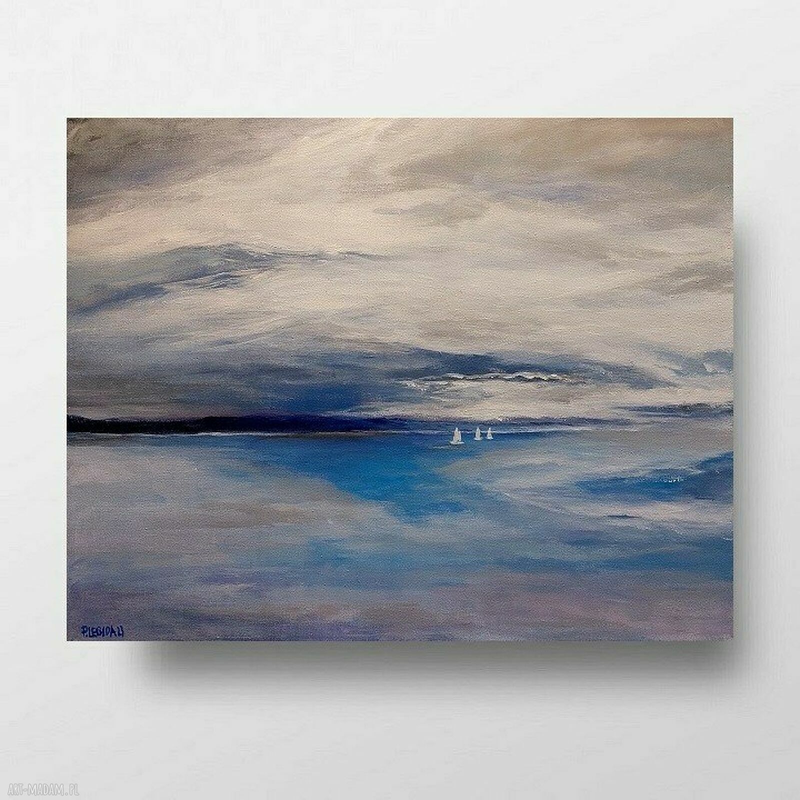 Morze - ręcznie malowany obraz akrylowy na płótnie 40x50 cm