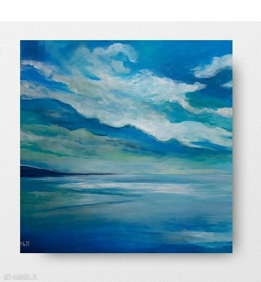 Morze - obraz akrylowy 50/50 cm, sygnowany i gotowy do zawieszenia