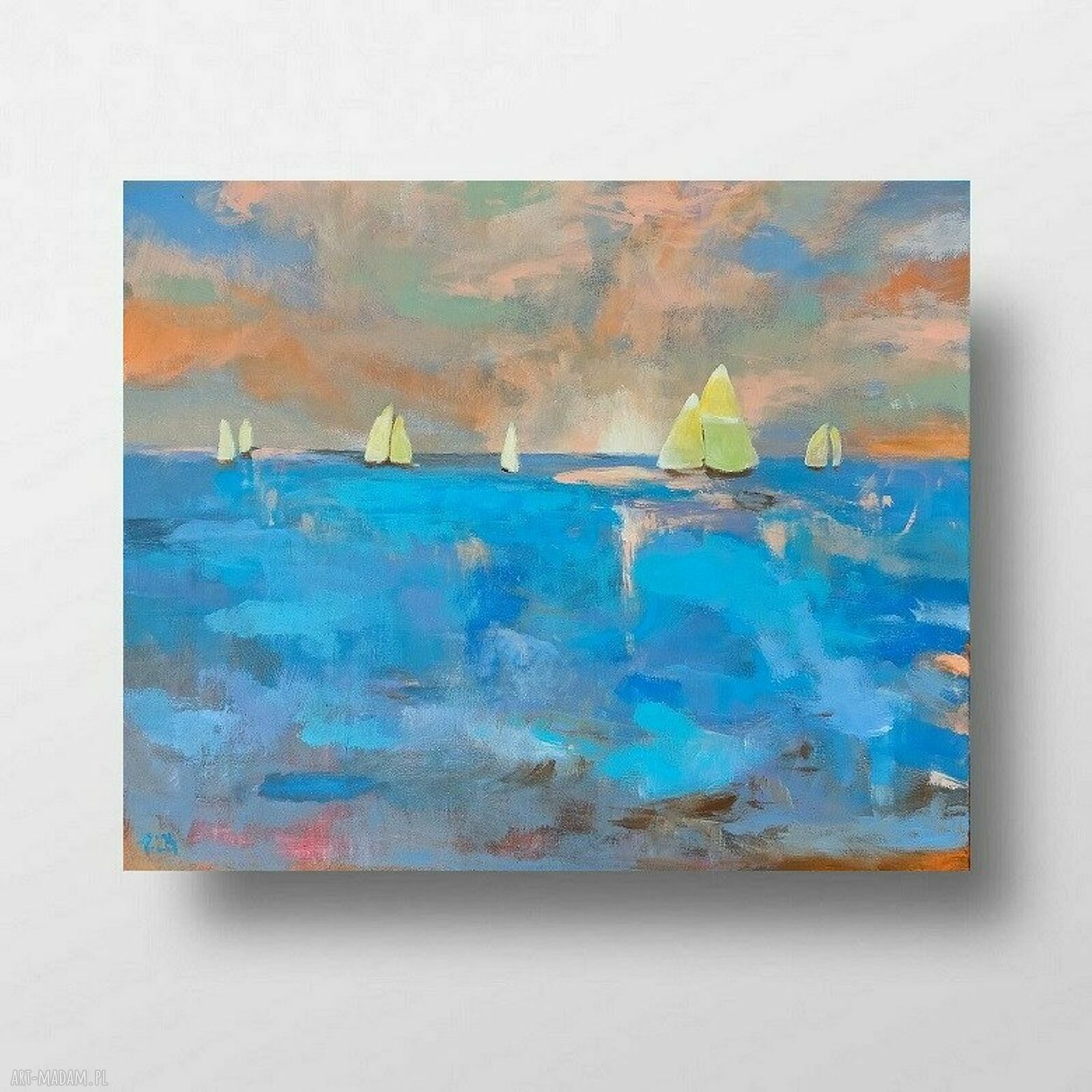 Morze - ręcznie malowany obraz akrylowy 50x60 cm