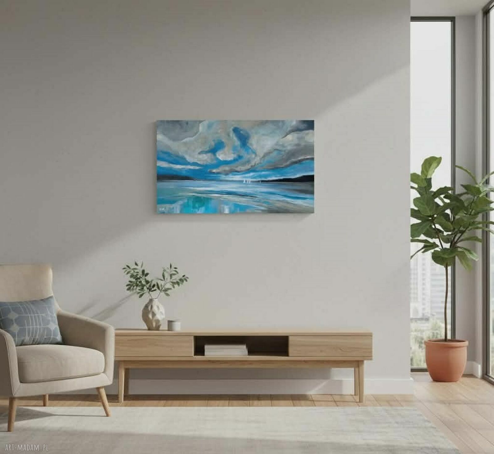 Morze - obraz akrylowy 30x50 cm na płótnie
