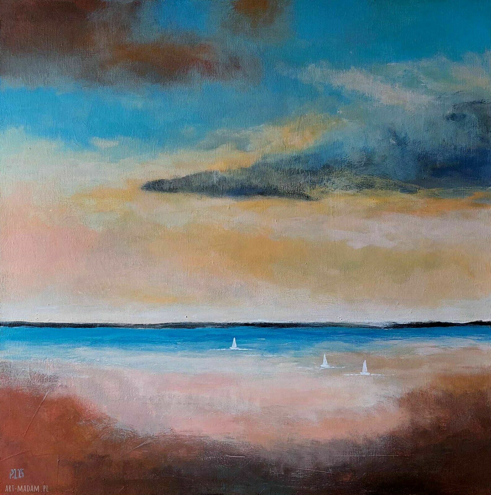 Morze - obraz akrylowy 60 x 60 cm ręcznie malowany
