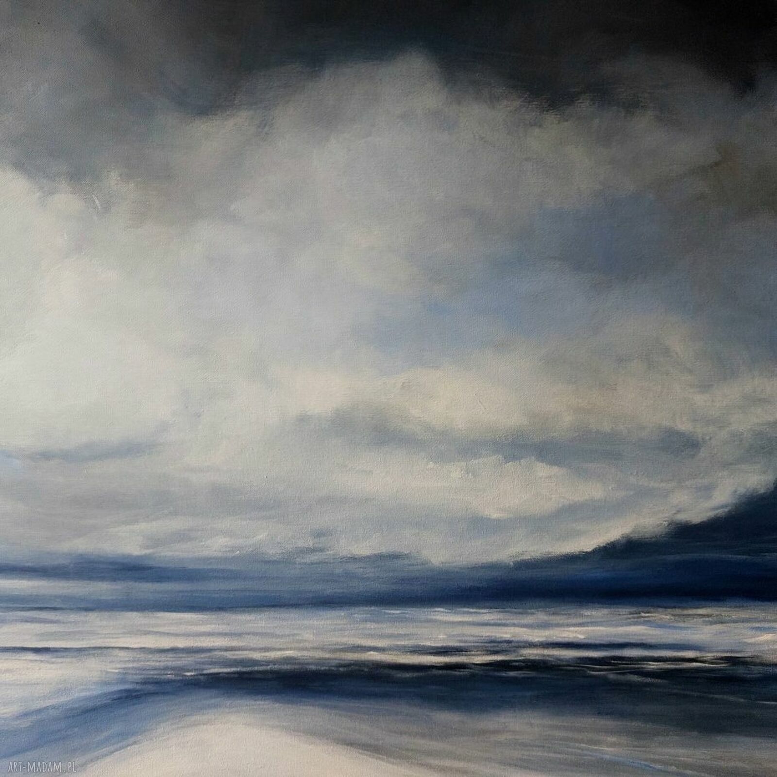 Morze - ręcznie malowany obraz akrylowy 80x120 cm, gotowy do zawieszenia