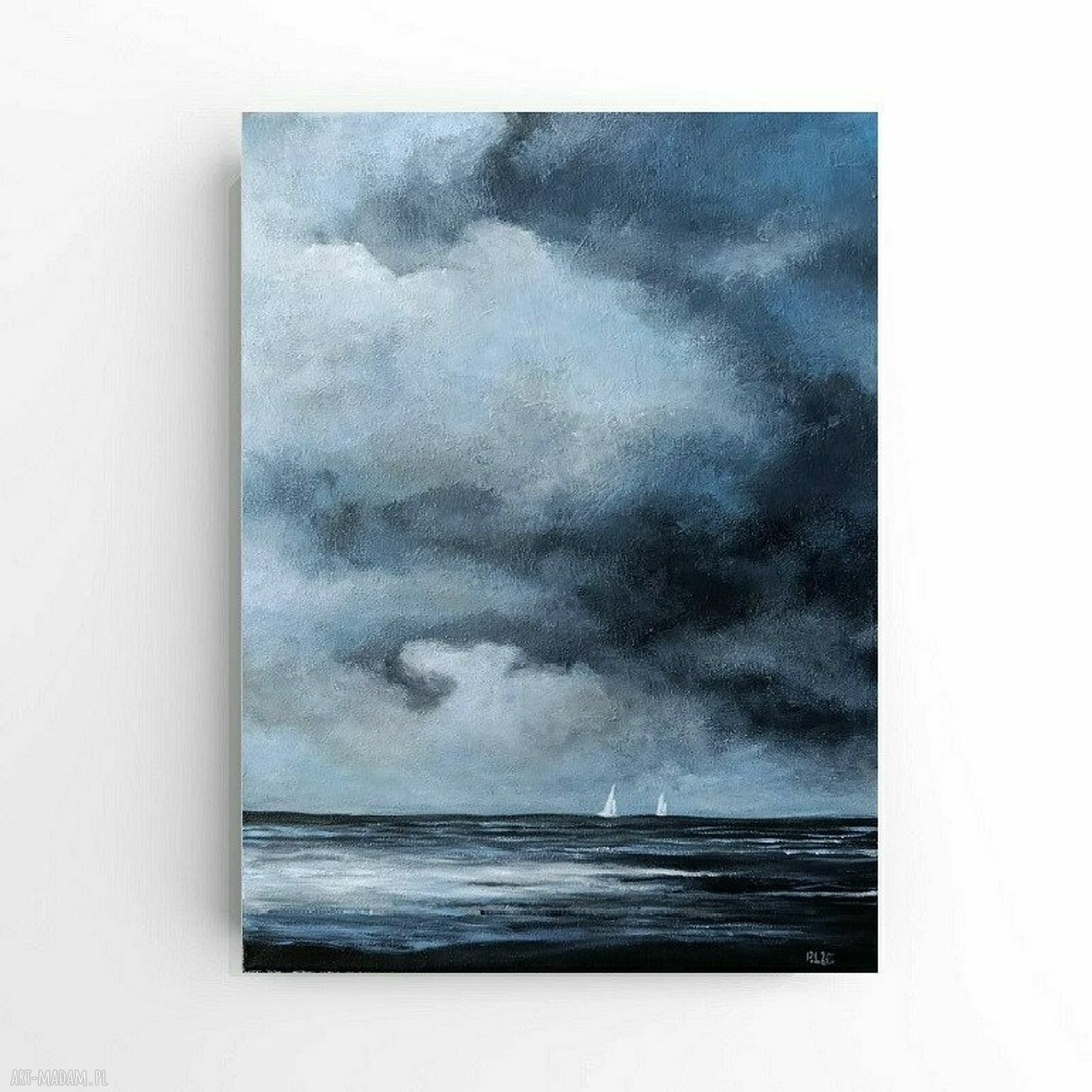 Morze - ręcznie malowany obraz akrylowy 40 x 30 cm