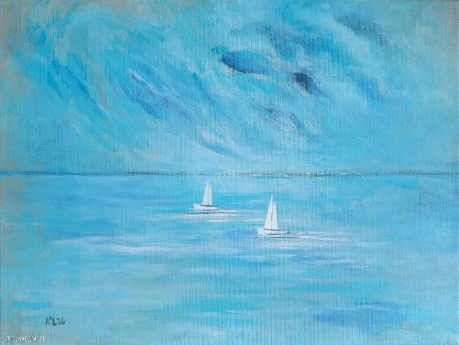 Morze - akrylowy obraz 30 x 40 cm, ręcznie malowany na płótnie