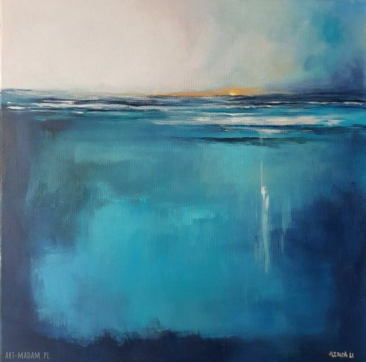 Morze - obraz akrylowy 60x60 cm na płótnie