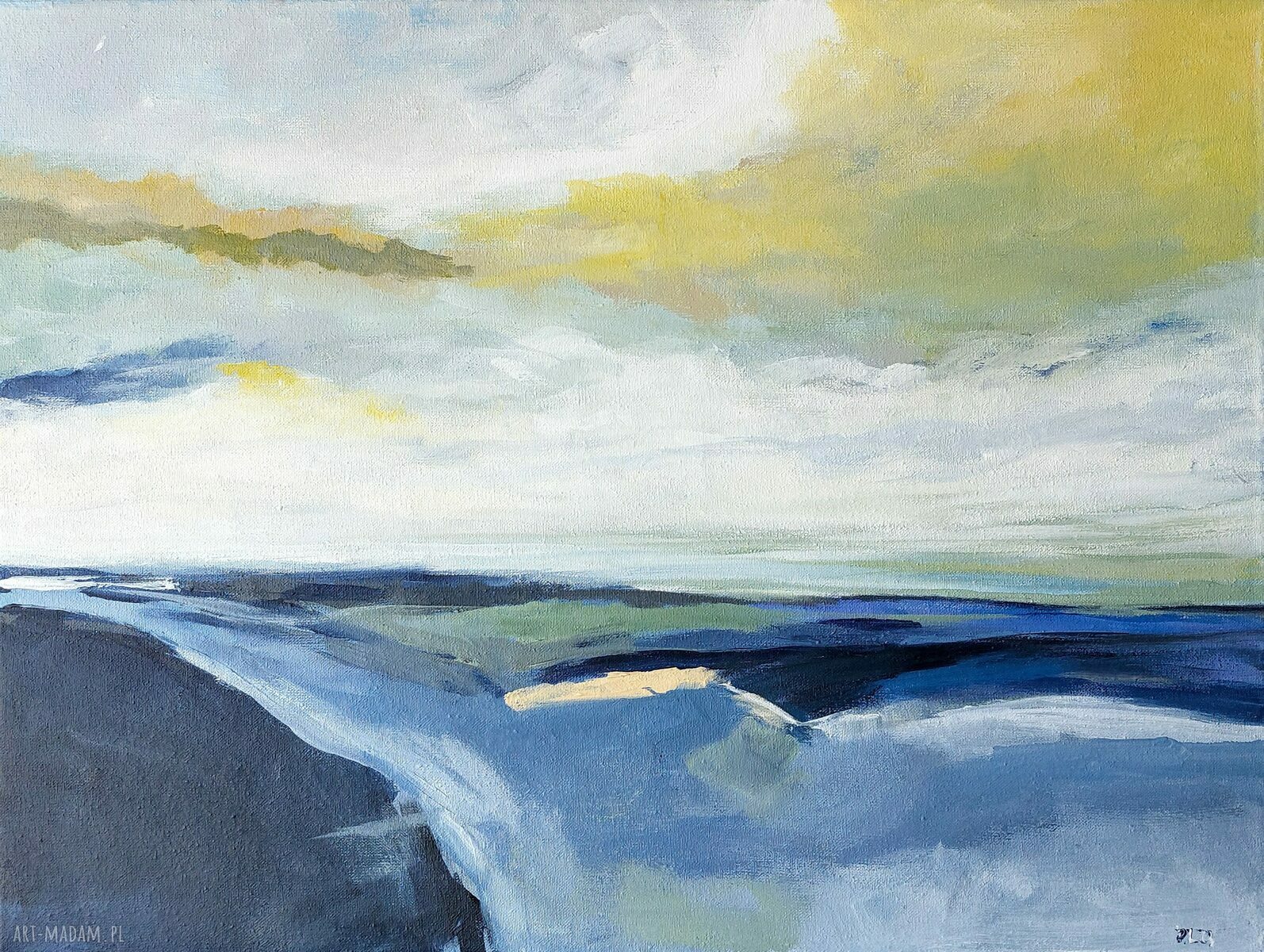 Morze - ręcznie malowany obraz akrylowy 40 x 30 cm, sygnowany