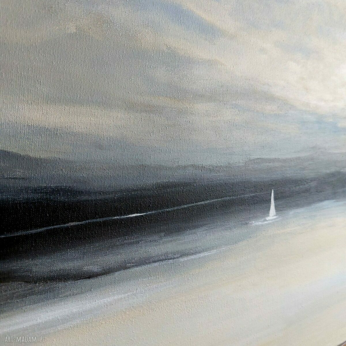 Obraz akrylowy „Morze” 40x40 cm - czarne, białe i szare klimaty