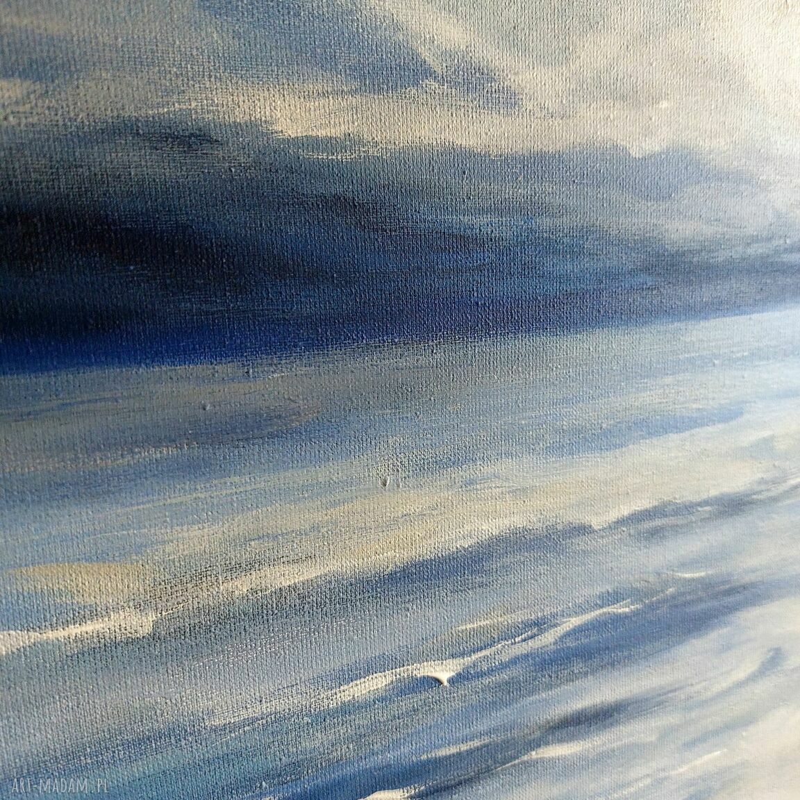 Autorski obraz akrylowy „Morze” 60x60 cm - kwadrat gotowy do powieszenia
