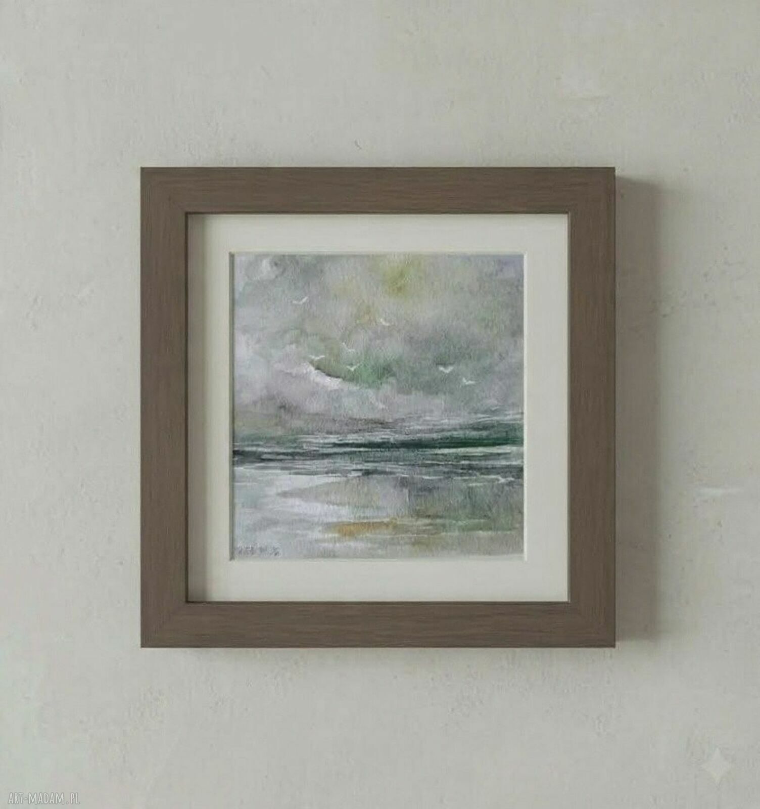 Morze - oryginalna akwarela 15 x 15 cm