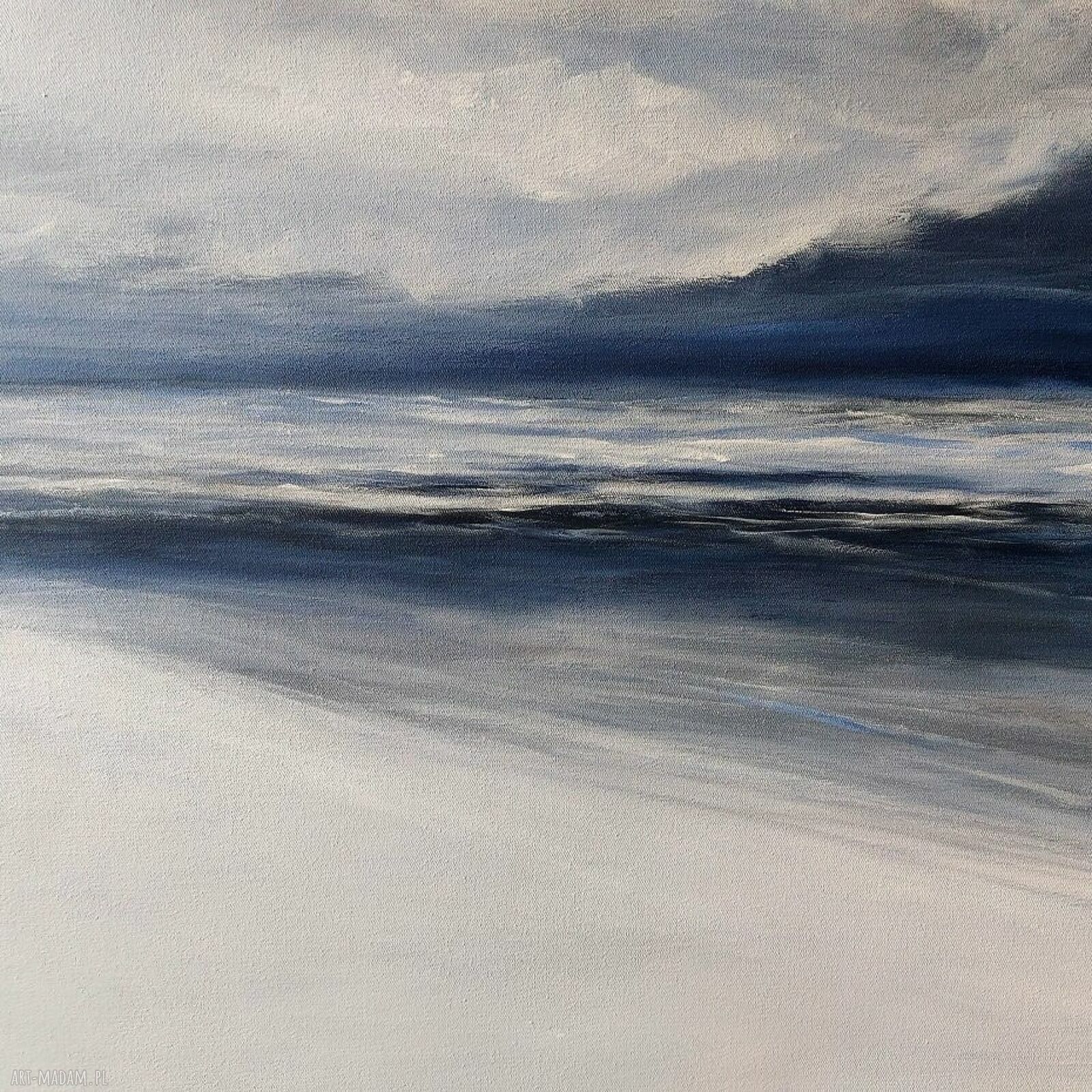 Morze - ręcznie malowany obraz akrylowy 80x120 cm, gotowy do zawieszenia