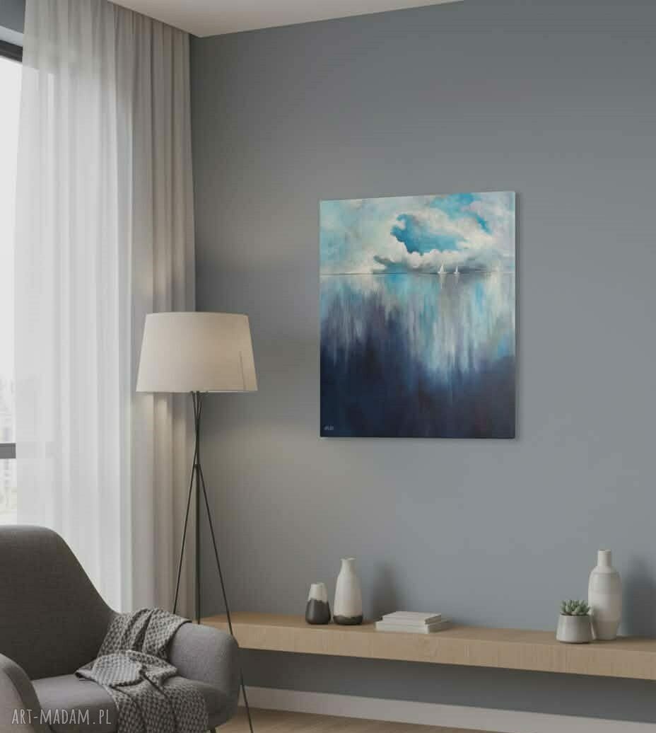 MORZE - obraz akrylowy 60x50 cm z łodziami