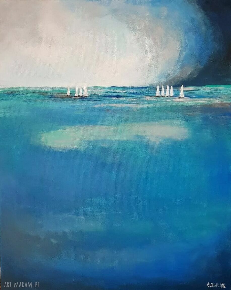 Morze - ręcznie malowany obraz akrylowy 40x50 cm na płótnie
