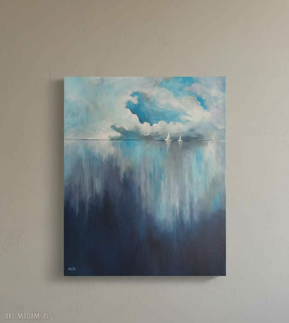 MORZE - obraz akrylowy 60x50 cm z łodziami