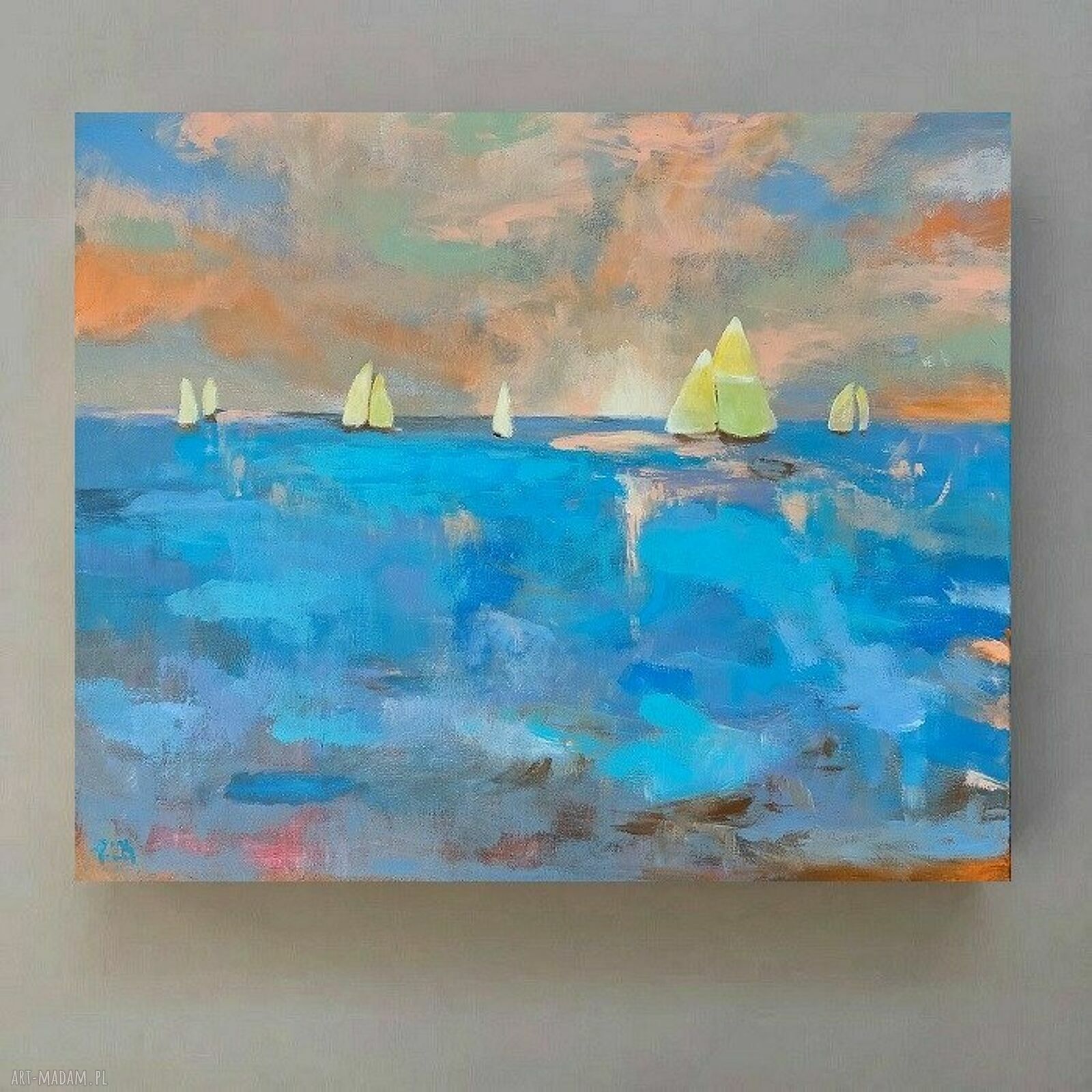 Morze - ręcznie malowany obraz akrylowy 50x60 cm
