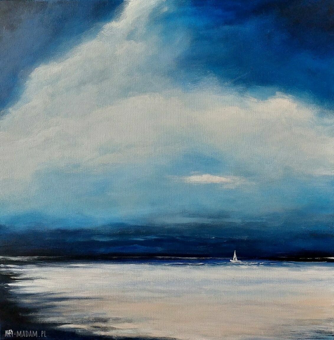 MORZE - ręcznie malowany obraz akrylowy 60x60 cm (kwadrat)
