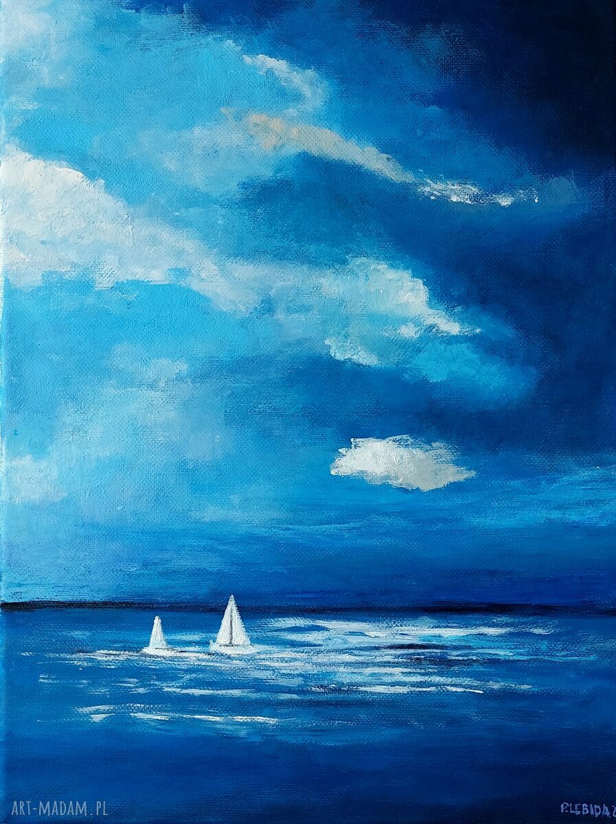 Obraz „Morze” 30x40 cm - akryl i tempera, sygnowany (bez ramy)