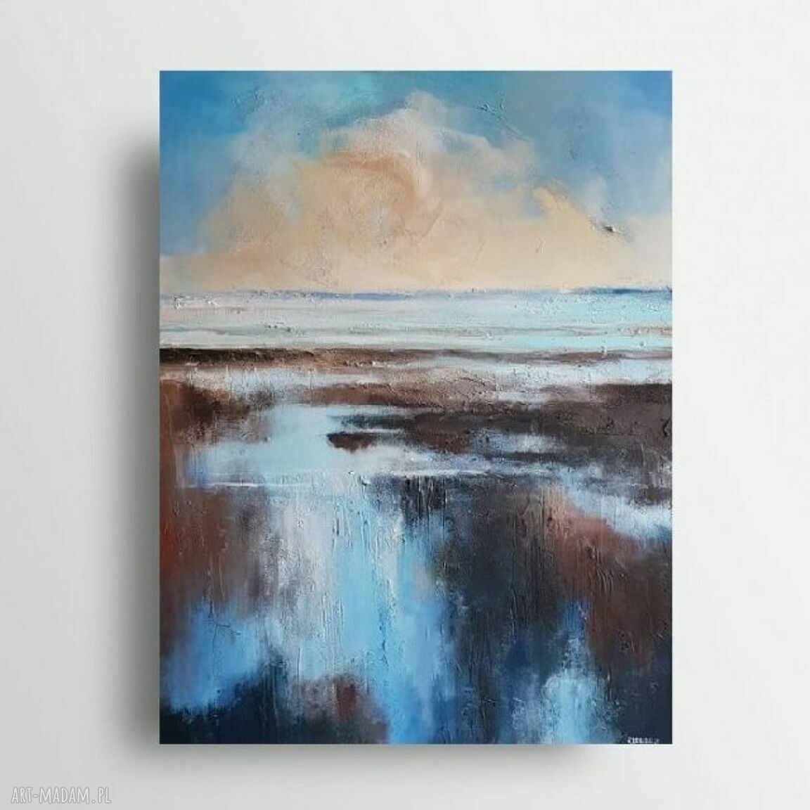 Morze - ręcznie malowany obraz akrylowy 60x80 cm na płótnie (sygnowany i werniksowany)