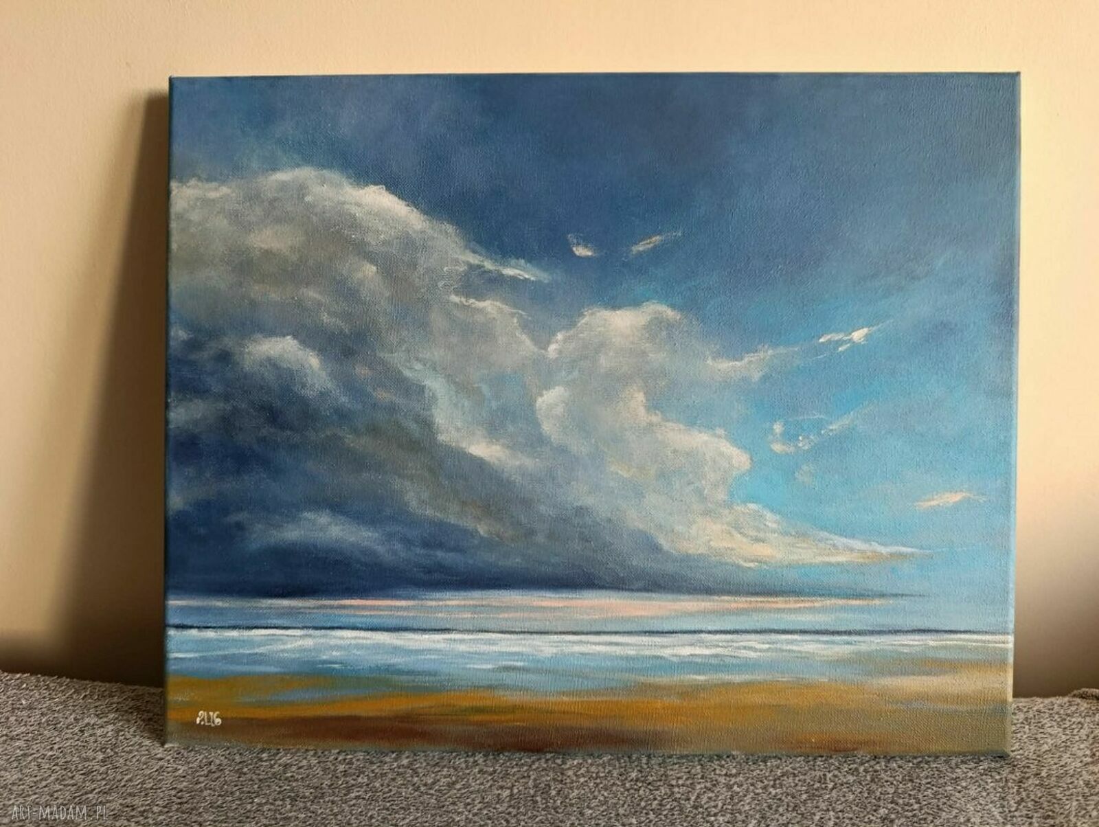 Morze - ręcznie malowany obraz akrylowy 40x50 cm (gotowy do powieszenia)