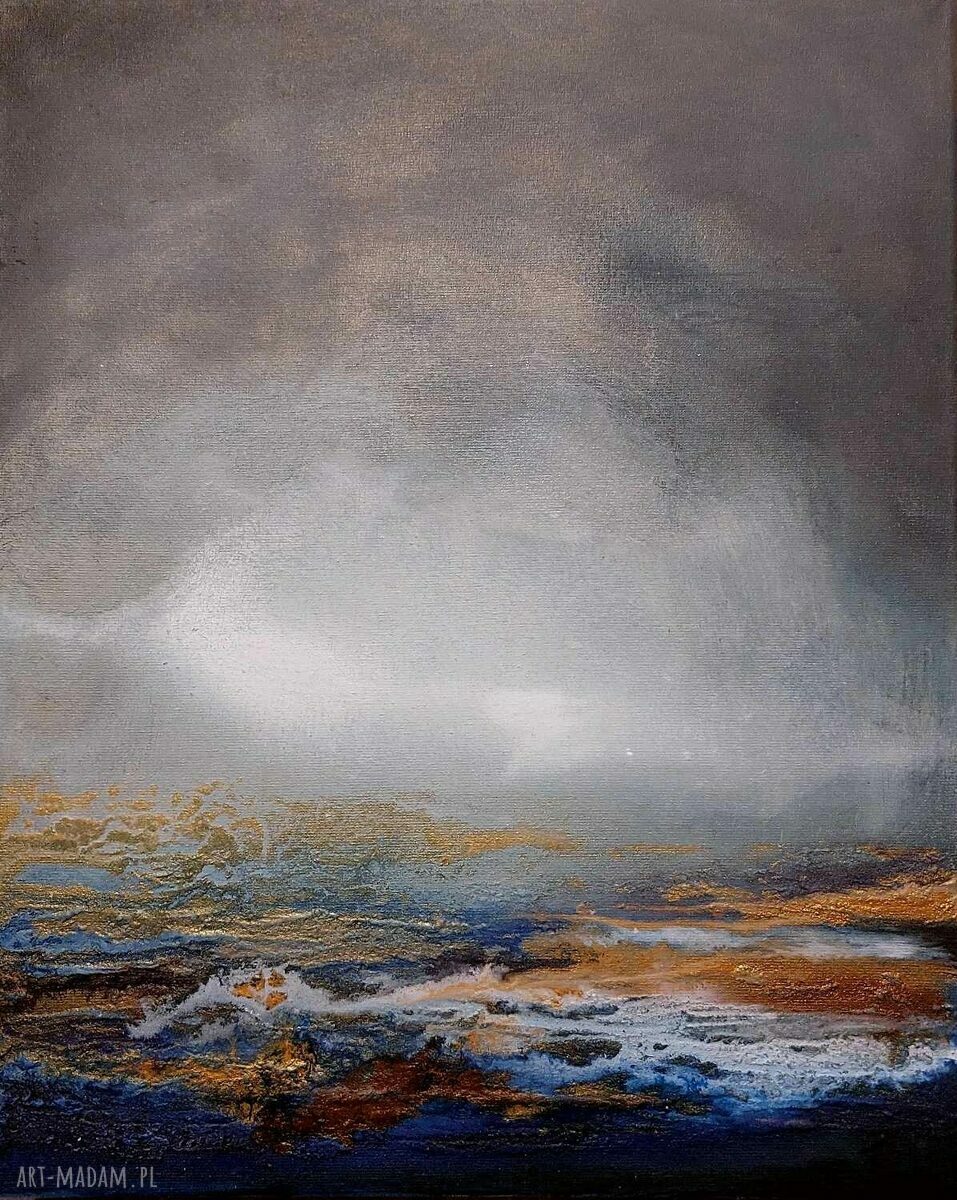 Morze - obraz akrylowy 41x33 cm (nowoczesny pejzaż, sygnowany, bez ramy)