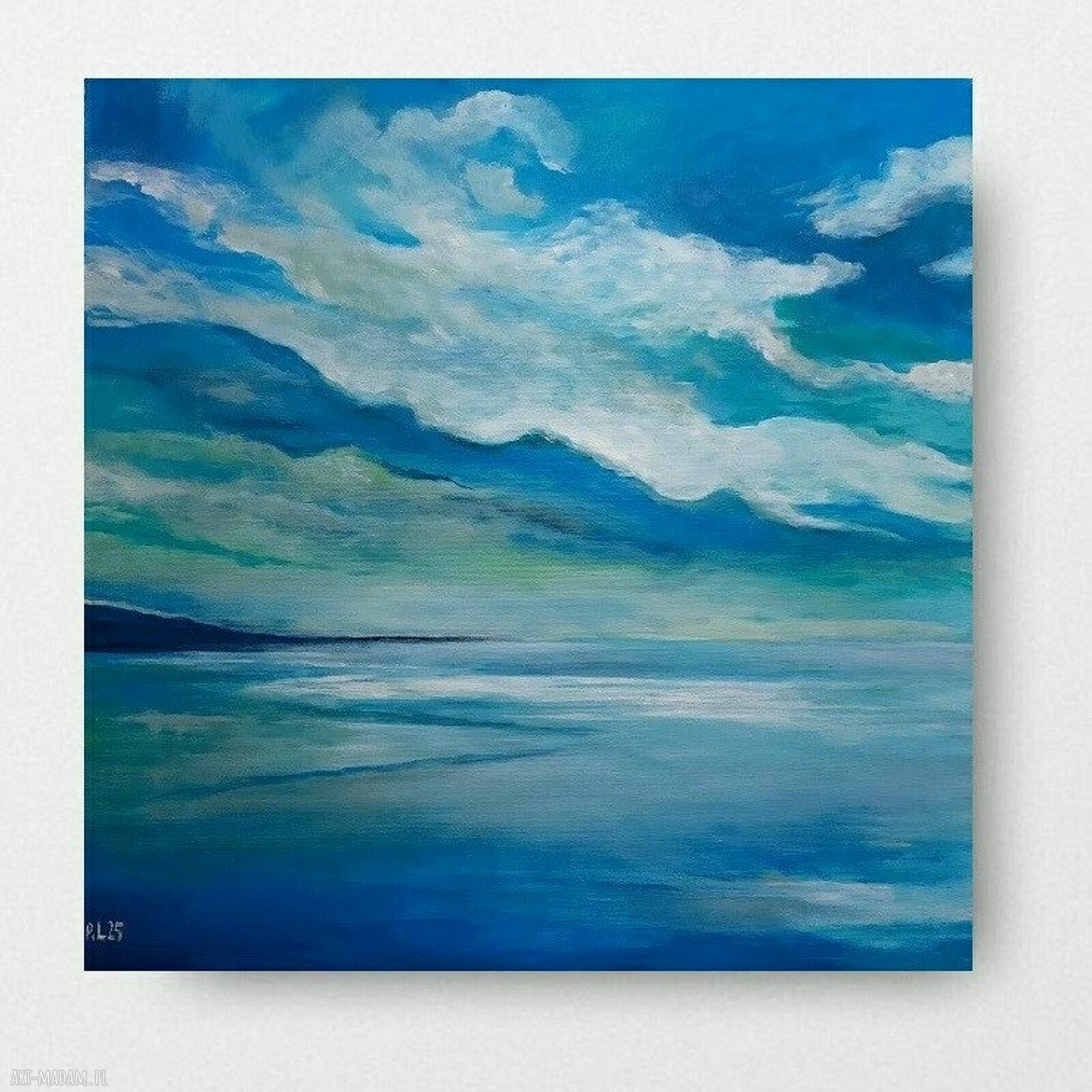 Morze - obraz akrylowy na płótnie 50x50 cm, sygnowany i gotowy do powieszenia