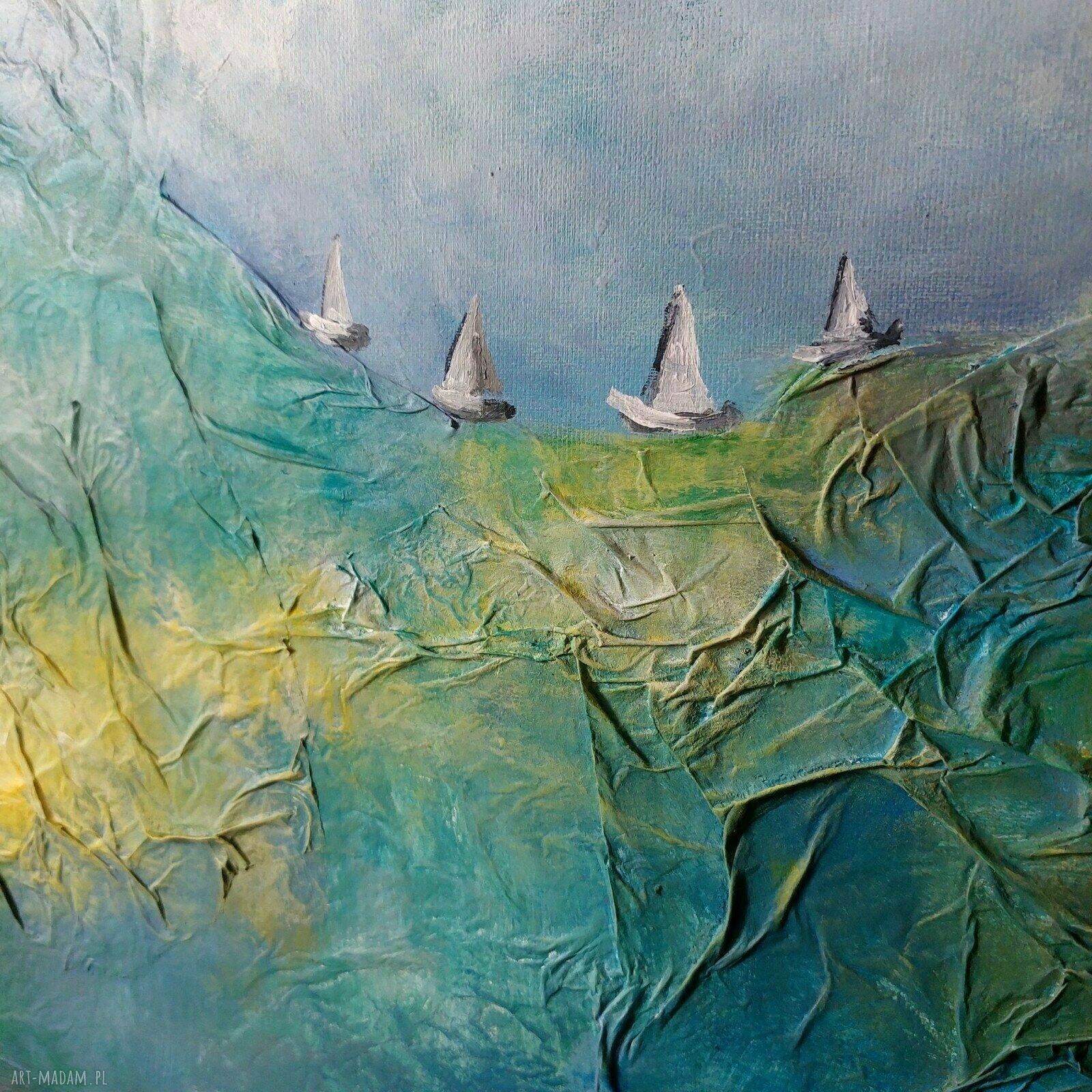 Morze - ręcznie malowany obraz akrylowy 40 x 50 cm