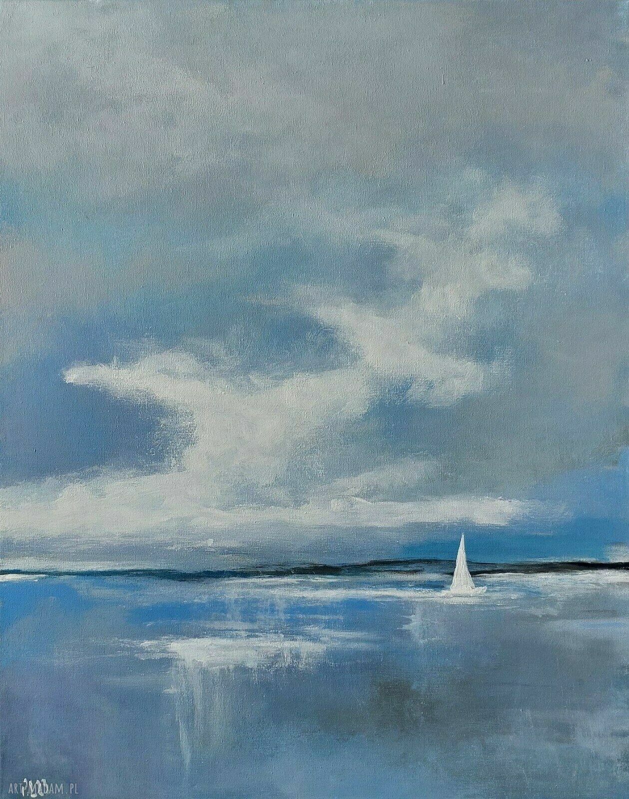Morze - ręcznie malowany obraz akrylowy 50x40 cm