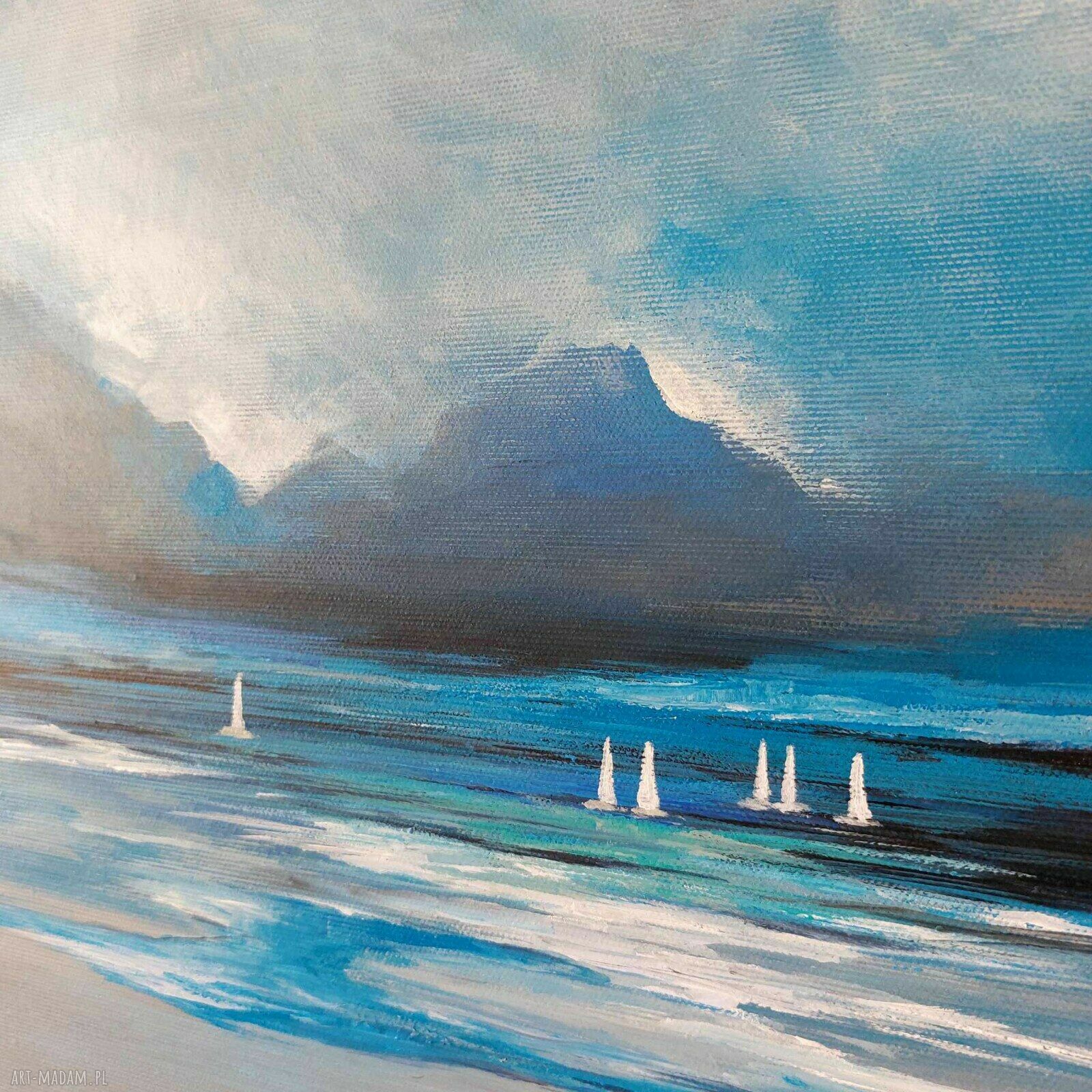 Morze - obraz akrylowy 40x40 cm na płótnie, gotowy do zawieszenia