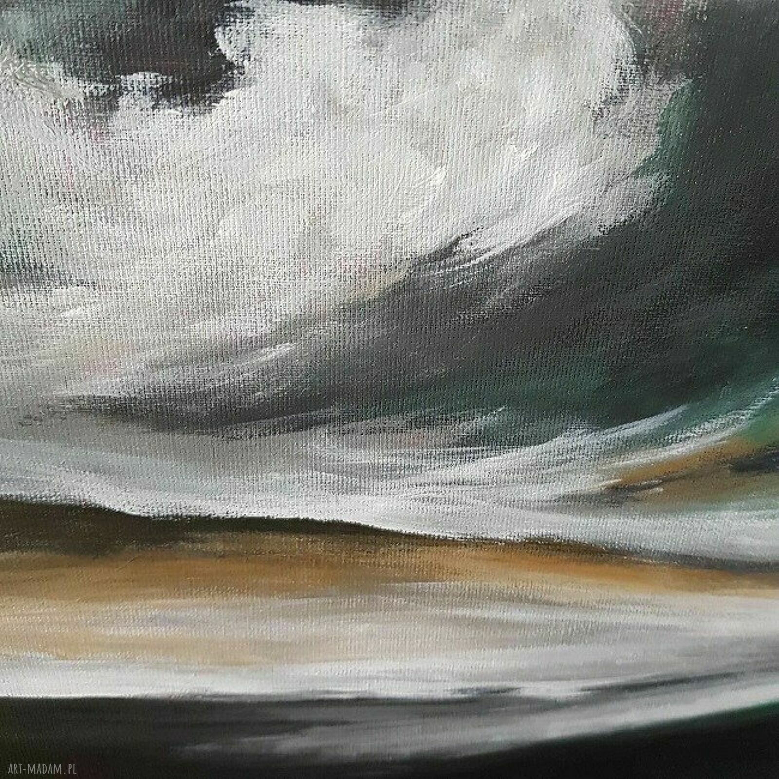 Obraz akrylowy Morze 40x40 cm, ręcznie malowany i sygnowany - bez ramy
