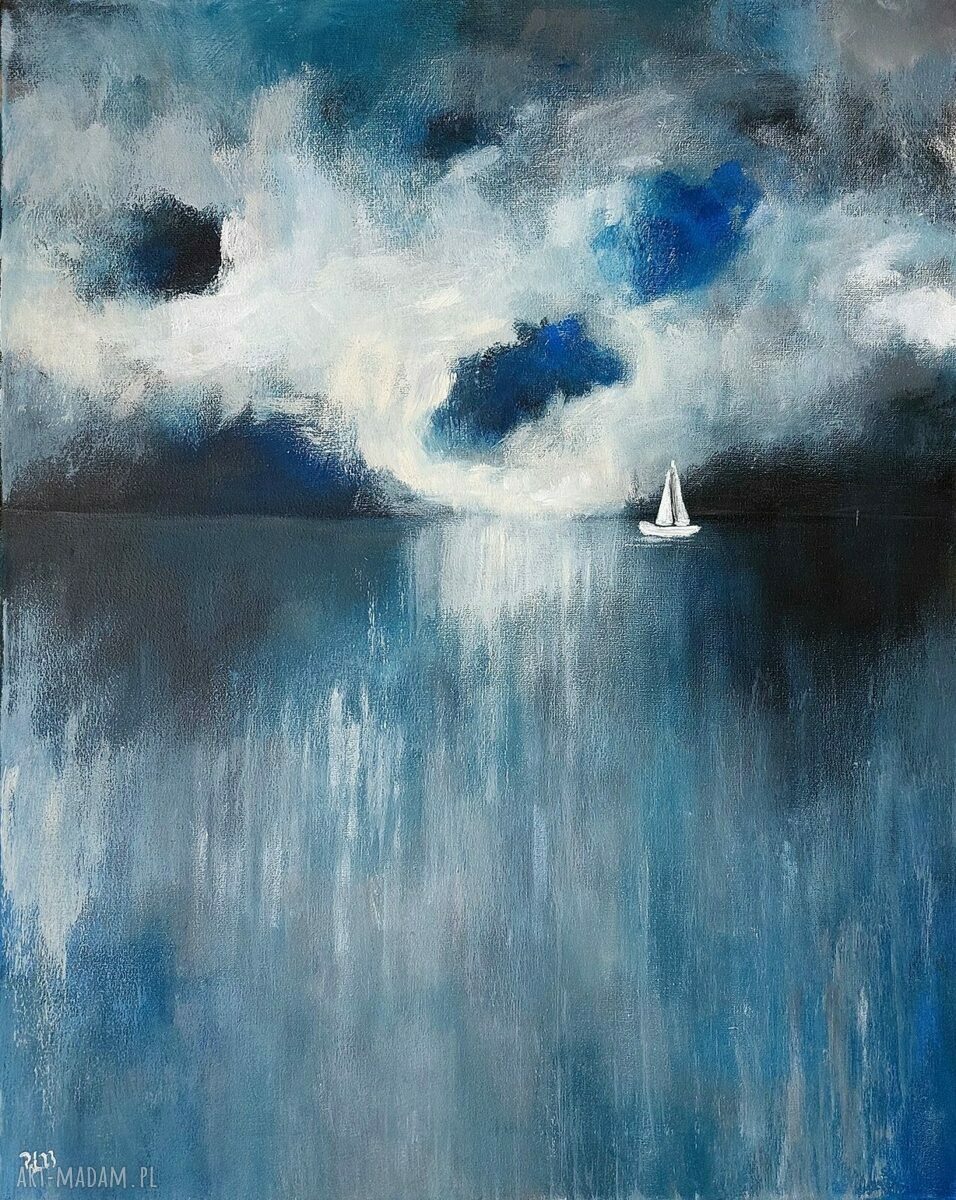 Morze - ręcznie malowany obraz akrylowy 40x50 cm