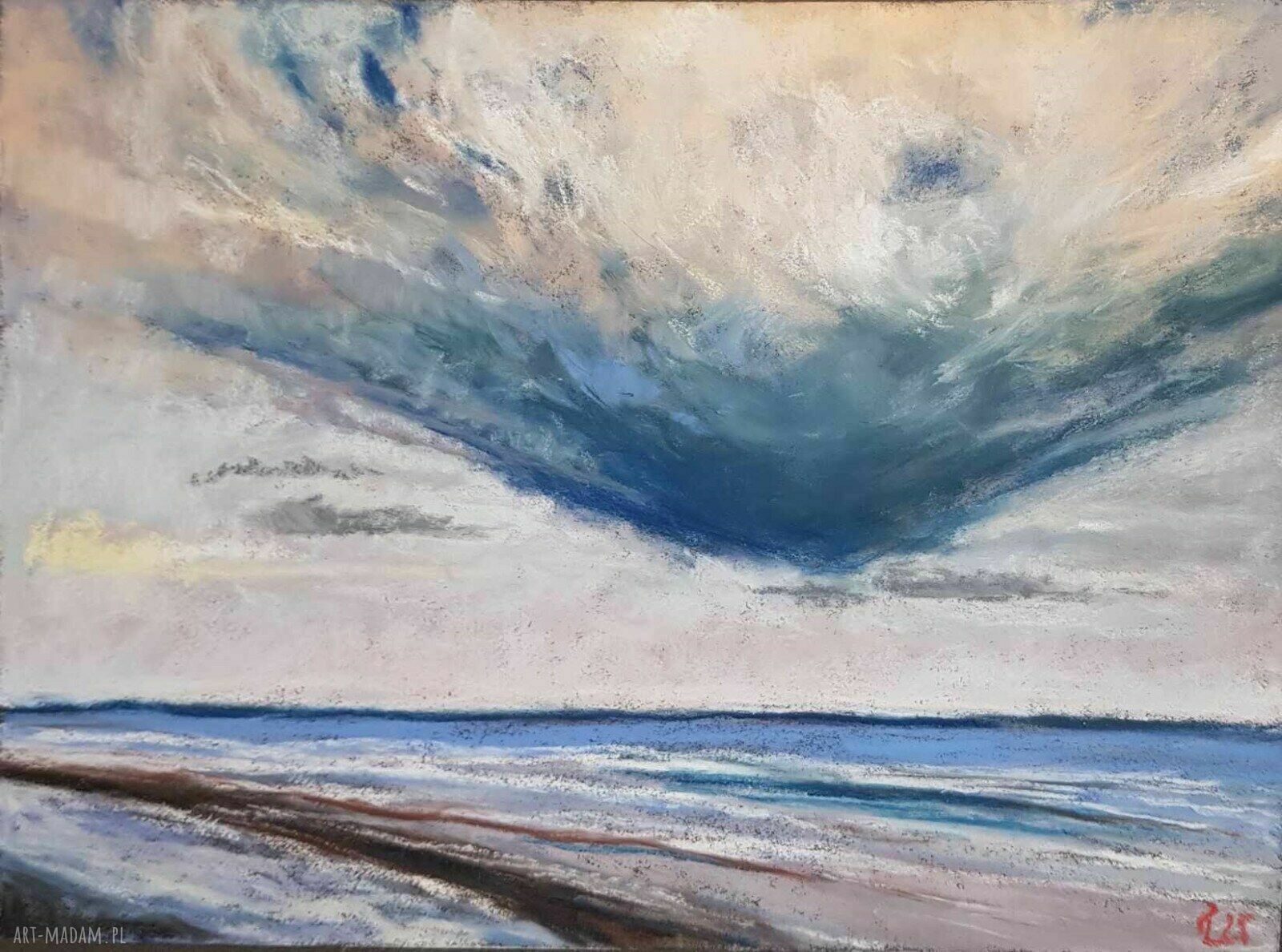 Pejzaż „MORZE” w pastelach suchych - 18 x 24 cm