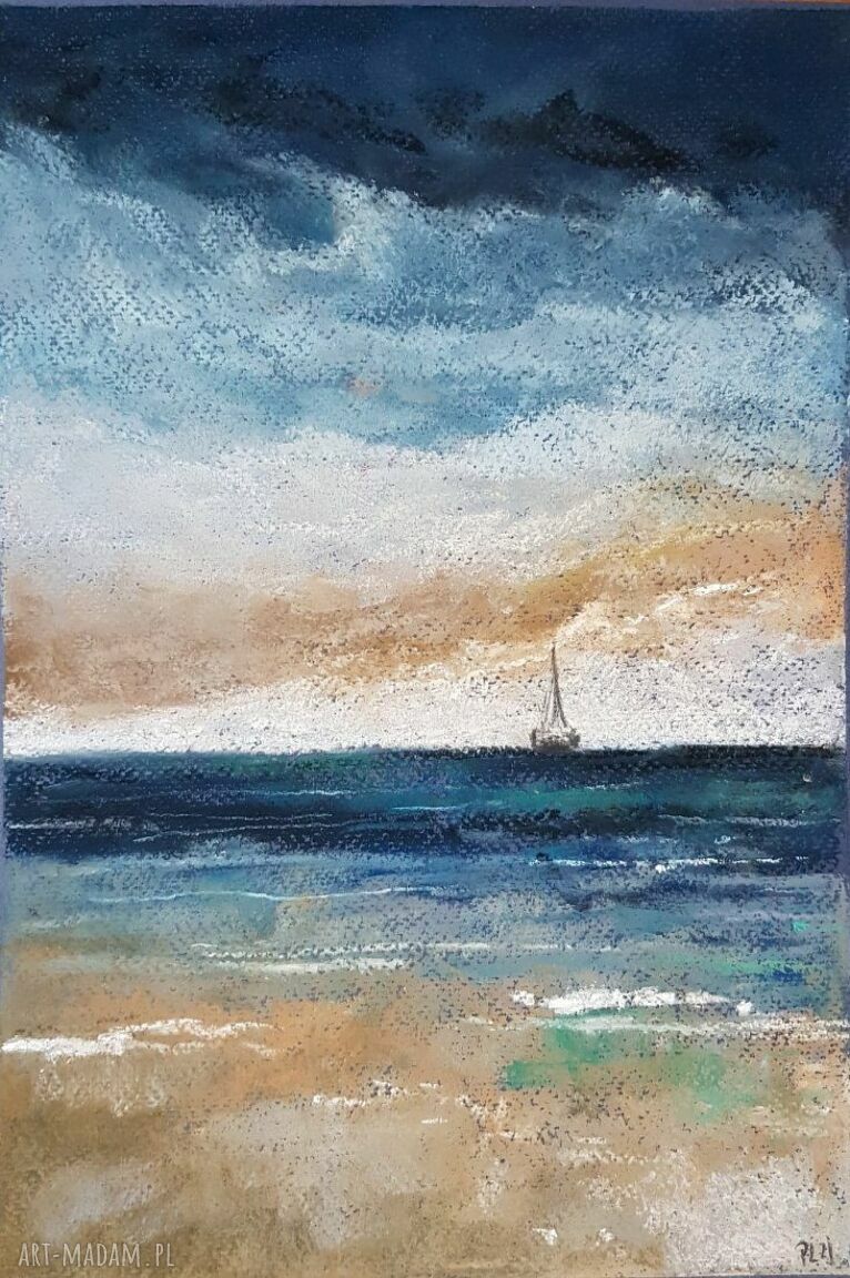 Morze - pastelowy obraz 22,5 x 32,5 cm