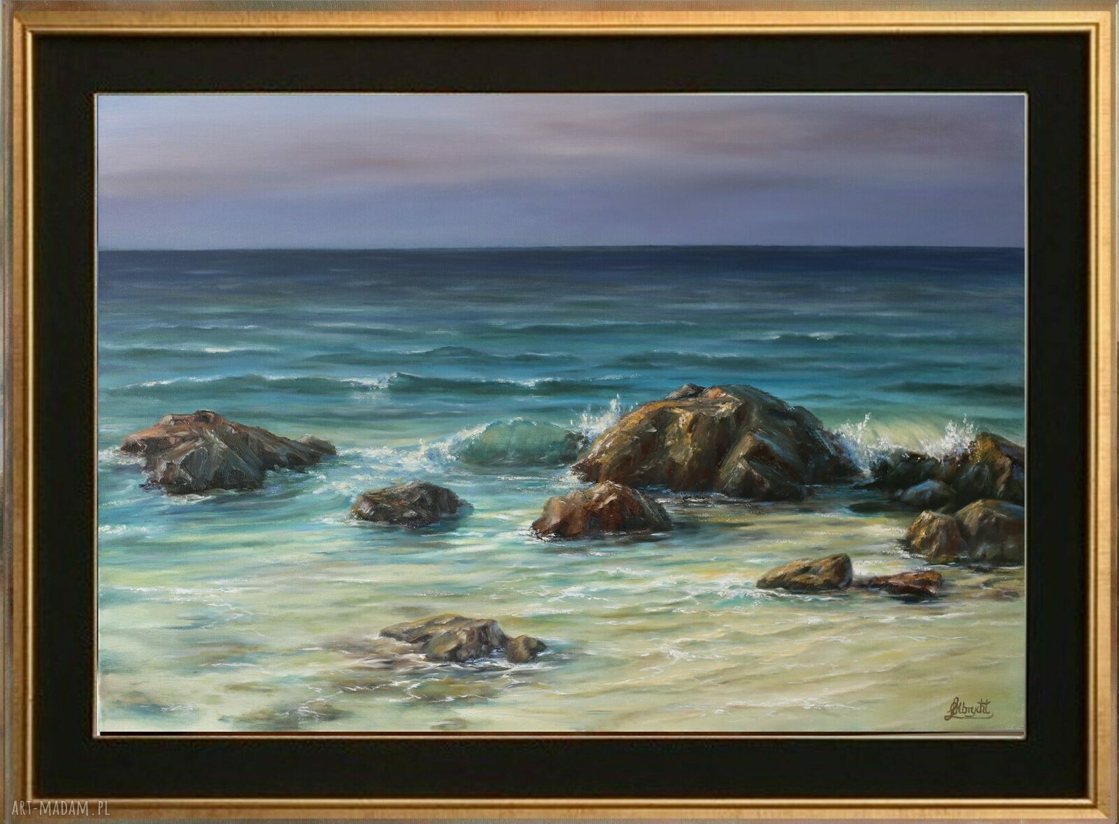 Morze - ręcznie malowany obraz olejny na płótnie 60x90 cm
