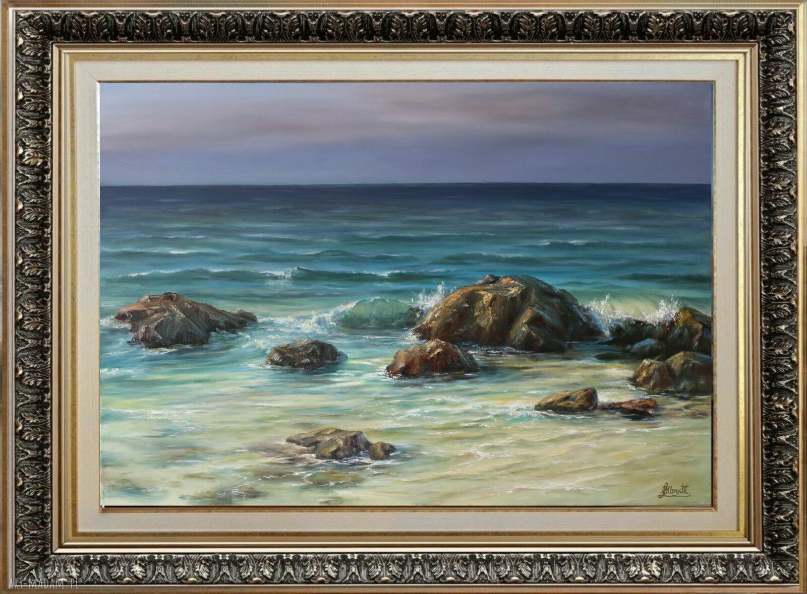 Morze - ręcznie malowany obraz olejny na płótnie 60x90 cm