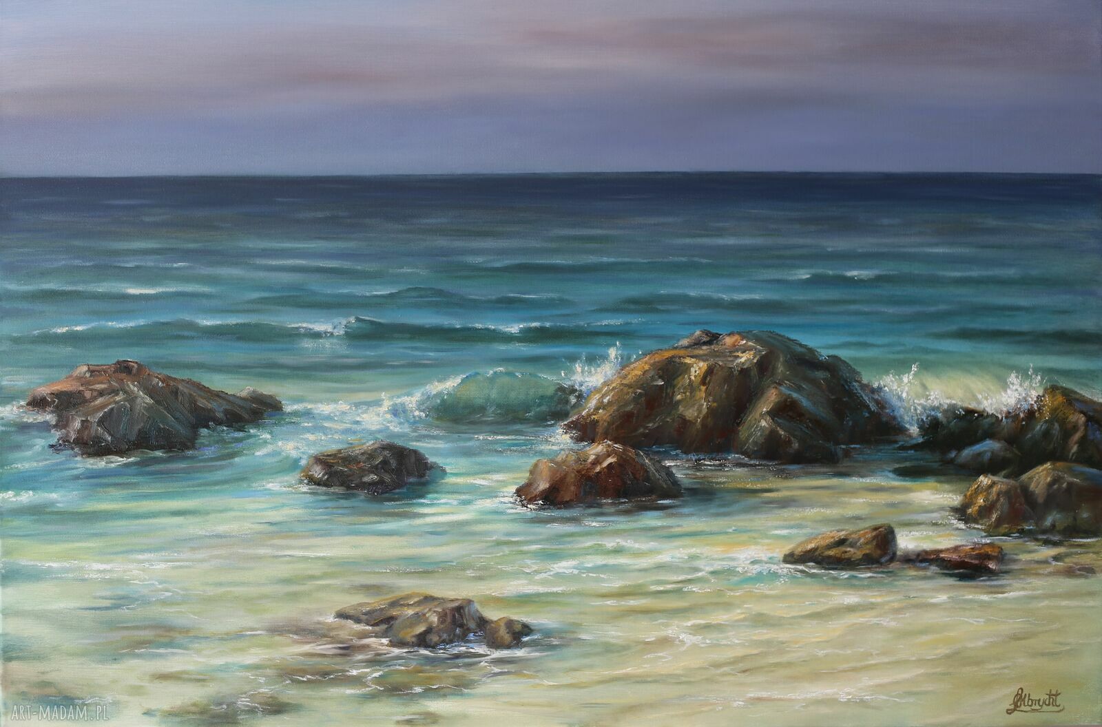 Morze - ręcznie malowany obraz olejny na płótnie 60x90 cm