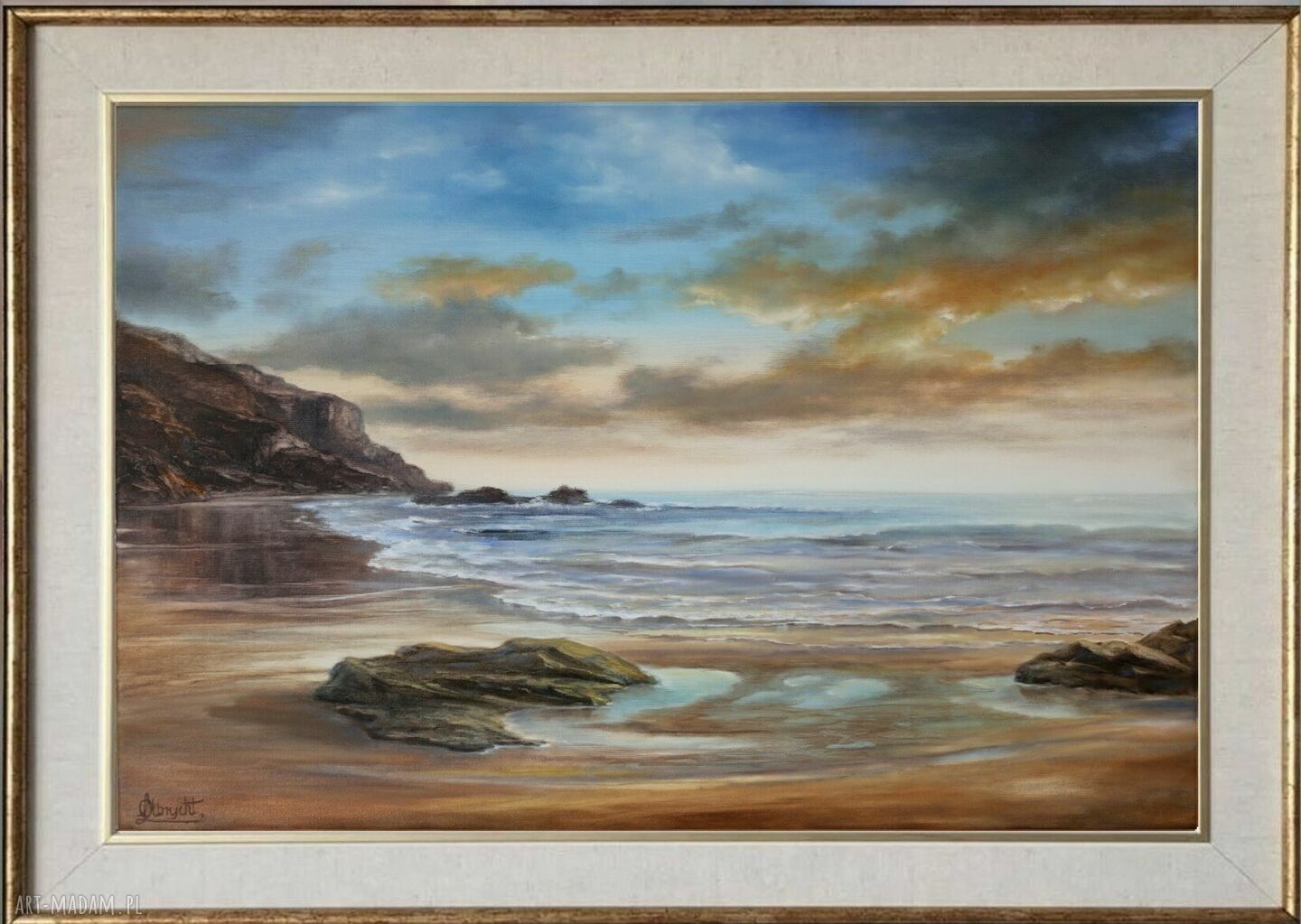 Morze - ręcznie malowany obraz olejny 70 x 50 cm