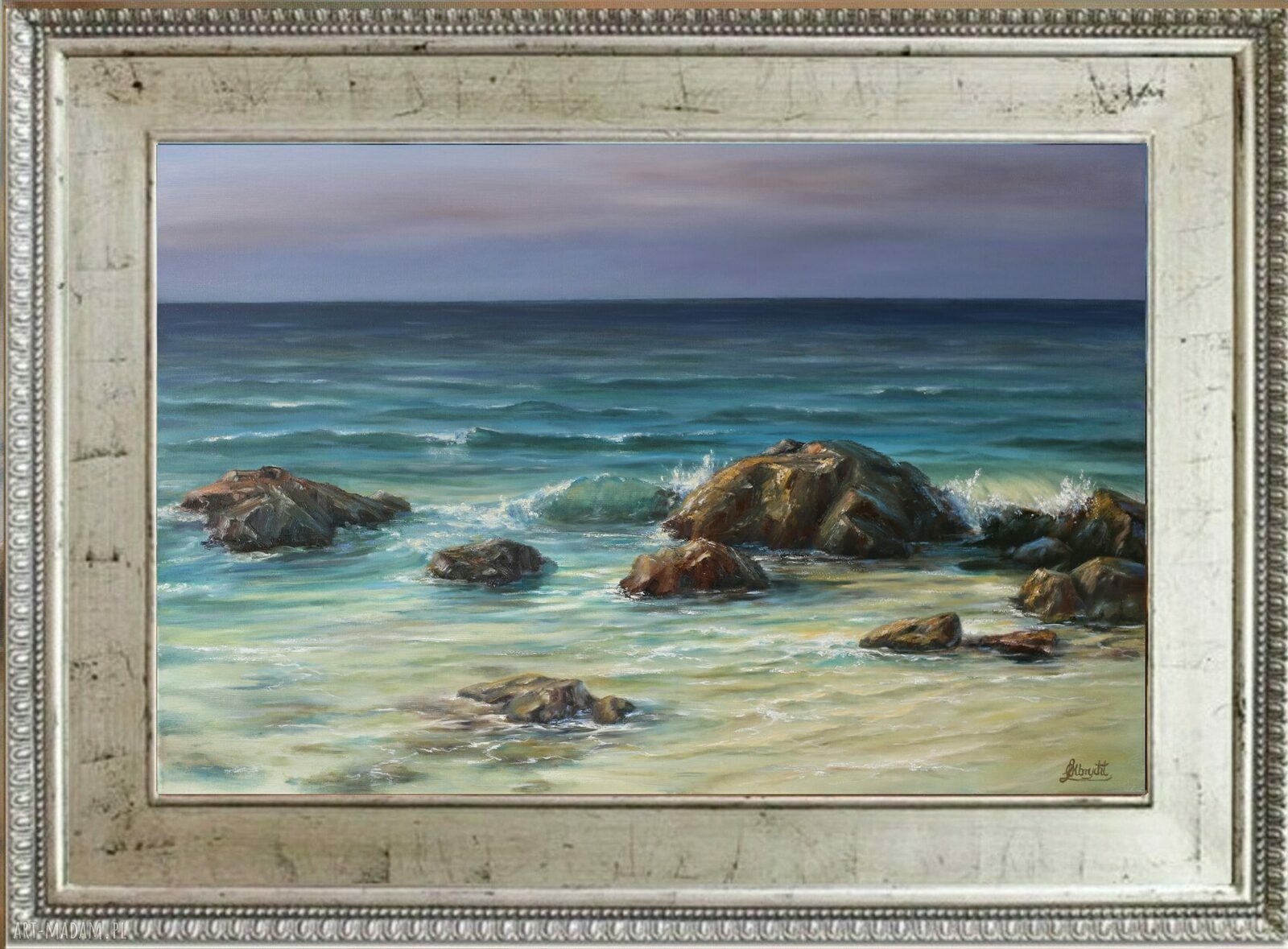 Morze - ręcznie malowany obraz olejny na płótnie 60x90 cm