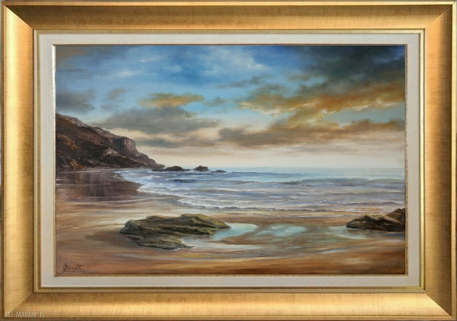 Morze - ręcznie malowany obraz olejny 70 x 50 cm