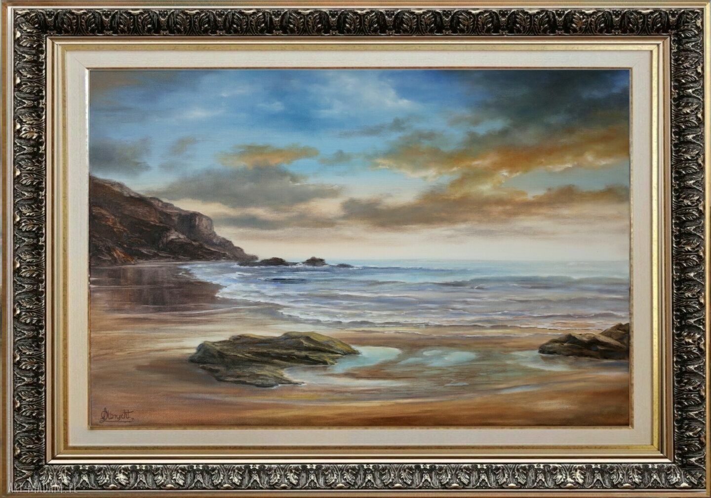 Morze - ręcznie malowany obraz olejny 70 x 50 cm