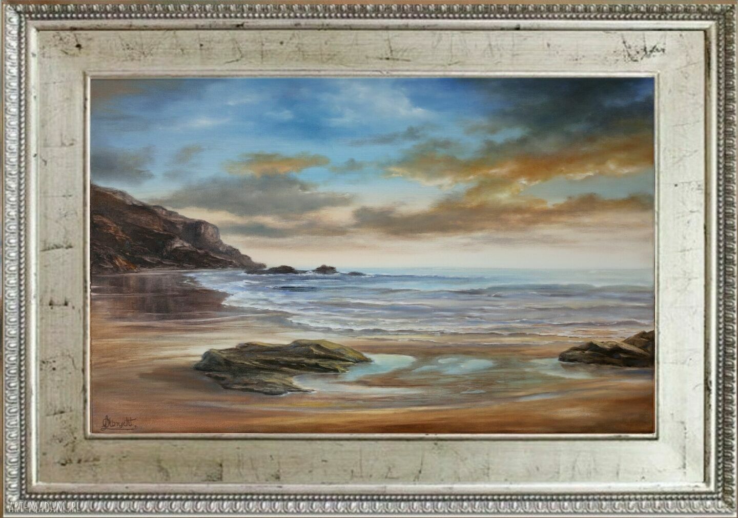 Morze - ręcznie malowany obraz olejny 70 x 50 cm